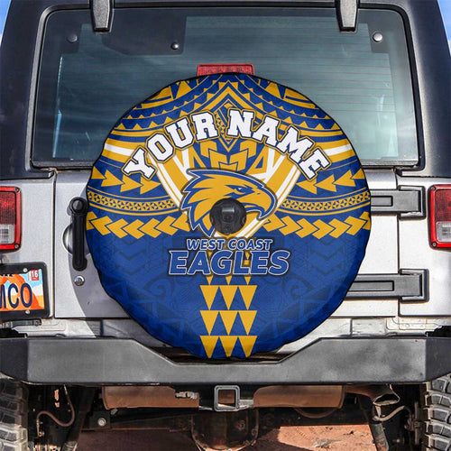 Personalized West Coast Eagles Spare Tire Cover Polynesian Tribal Pattern Heritage Football