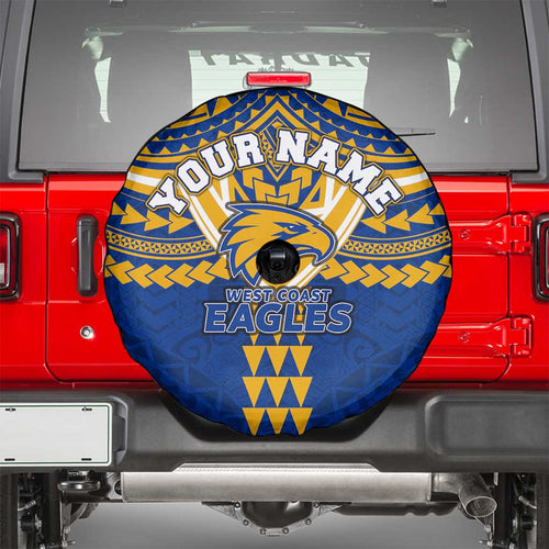 Personalized West Coast Eagles Spare Tire Cover Polynesian Tribal Pattern Heritage Football