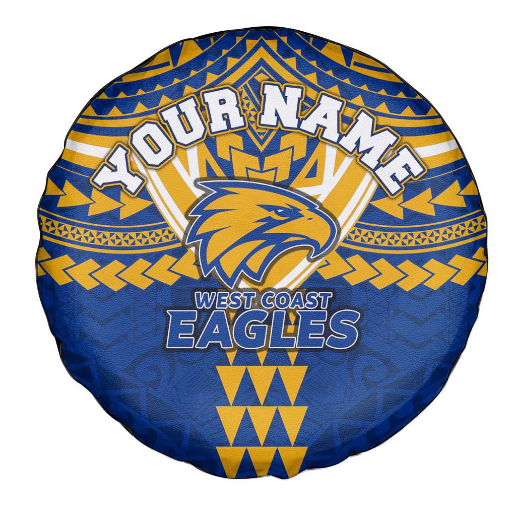 Personalized West Coast Eagles Spare Tire Cover Polynesian Tribal Pattern Heritage Football
