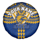 Personalized West Coast Eagles Spare Tire Cover Polynesian Tribal Pattern Heritage Football