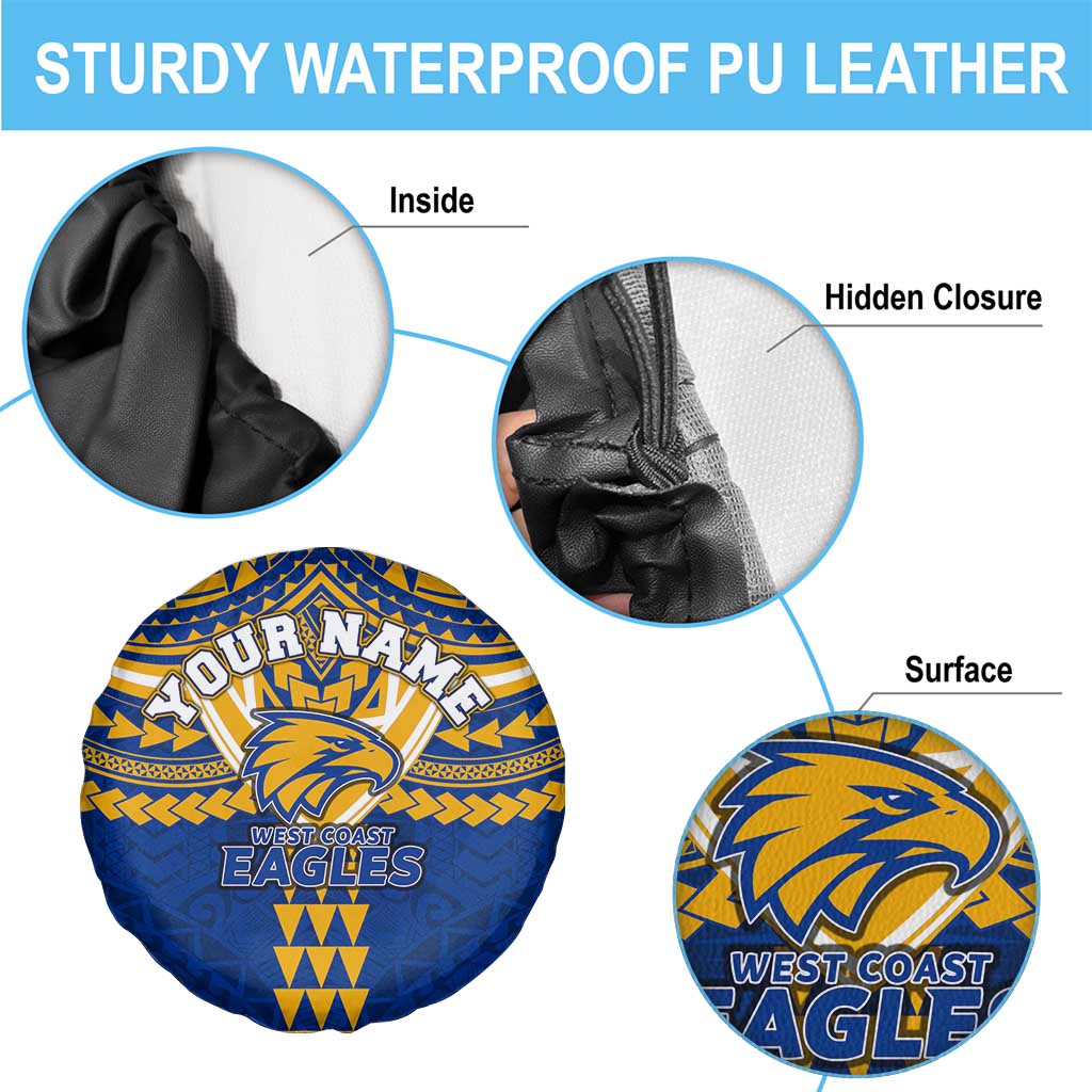 Personalized West Coast Eagles Spare Tire Cover Polynesian Tribal Pattern Heritage Football
