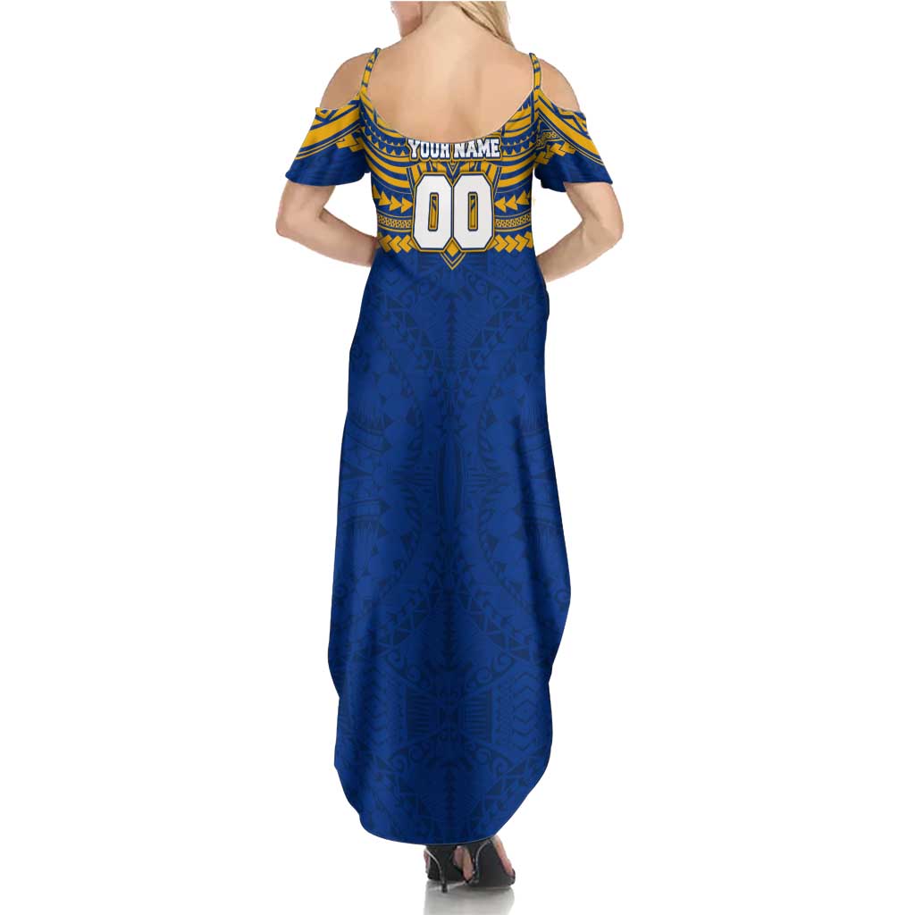 Personalized West Coast Eagles Summer Maxi Dress Polynesian Tribal Pattern Heritage Football