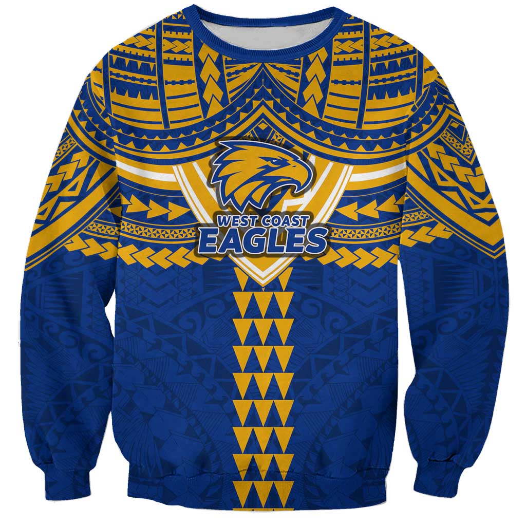 Personalized West Coast Eagles Sweatshirt Polynesian Tribal Pattern Heritage Football