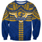 Personalized West Coast Eagles Sweatshirt Polynesian Tribal Pattern Heritage Football