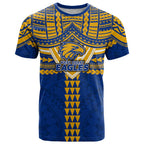 Personalized West Coast Eagles T Shirt Polynesian Tribal Pattern Heritage Football