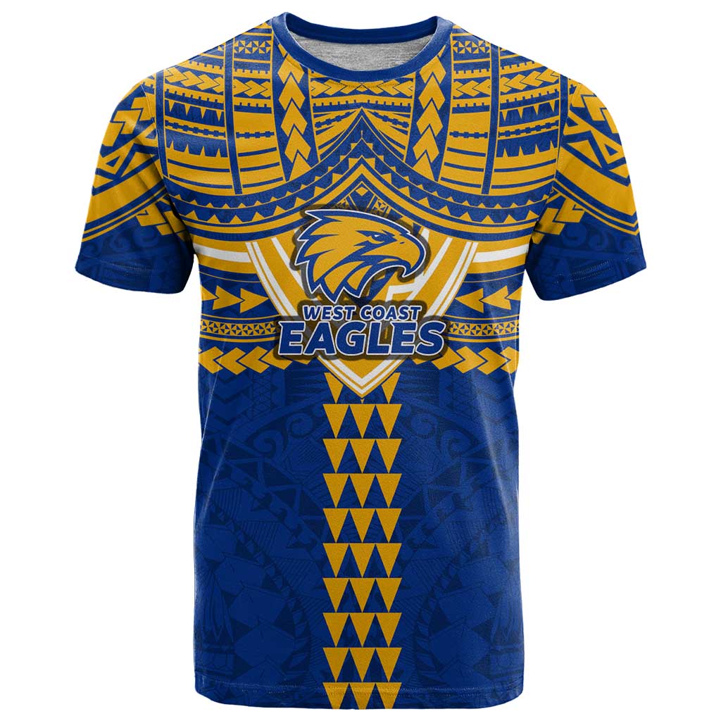 Personalized West Coast Eagles T Shirt Polynesian Tribal Pattern Heritage Football