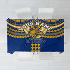 Personalized West Coast Eagles Tablecloth Polynesian Tribal Pattern Heritage Football