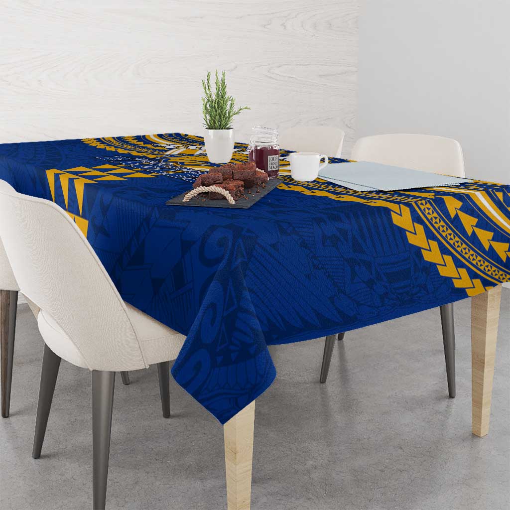 Personalized West Coast Eagles Tablecloth Polynesian Tribal Pattern Heritage Football