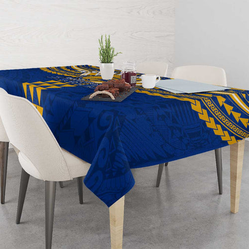 Personalized West Coast Eagles Tablecloth Polynesian Tribal Pattern Heritage Football