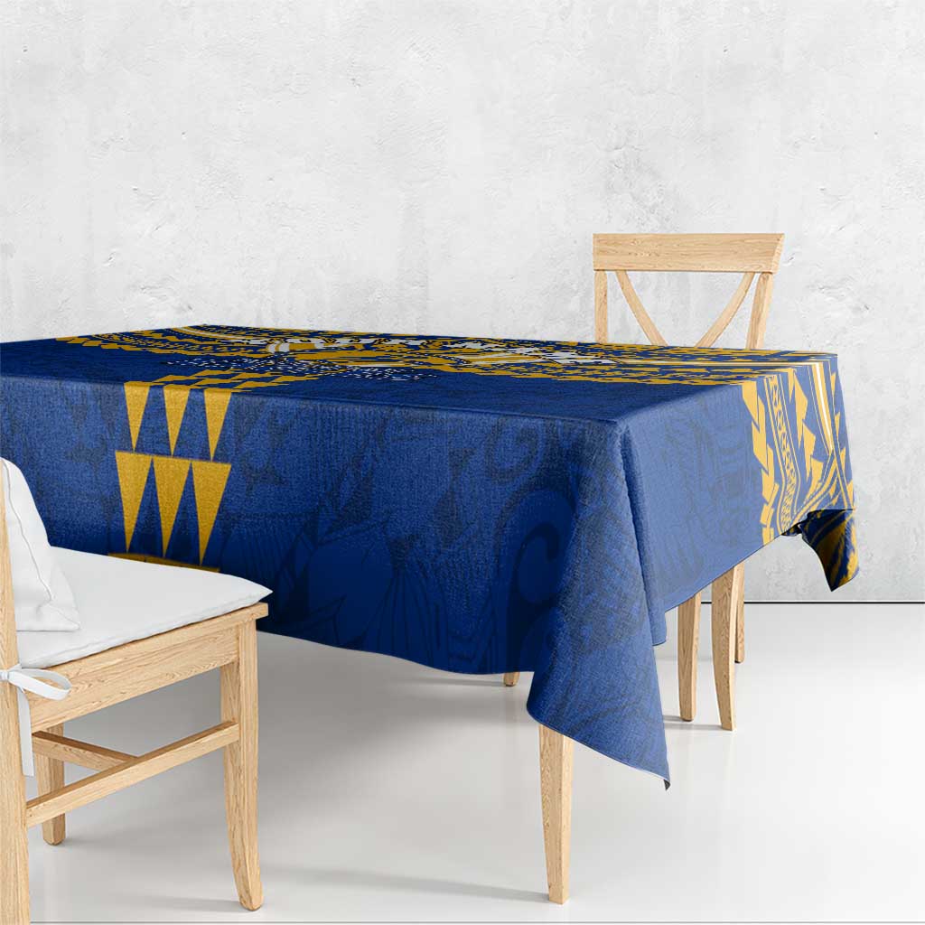 Personalized West Coast Eagles Tablecloth Polynesian Tribal Pattern Heritage Football