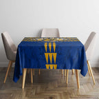 Personalized West Coast Eagles Tablecloth Polynesian Tribal Pattern Heritage Football