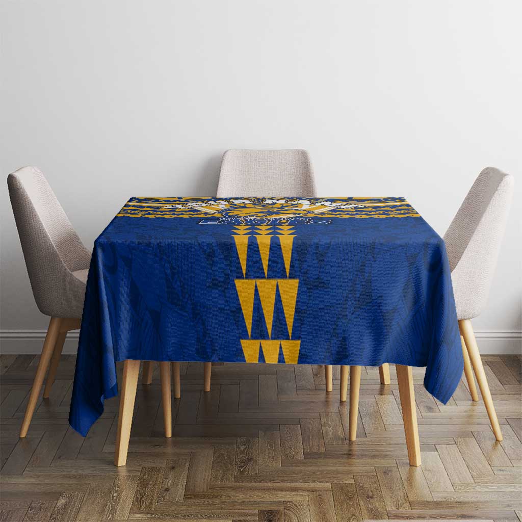 Personalized West Coast Eagles Tablecloth Polynesian Tribal Pattern Heritage Football