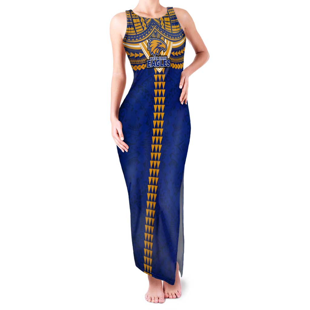 Personalized West Coast Eagles Tank Maxi Dress Polynesian Tribal Pattern Heritage Football