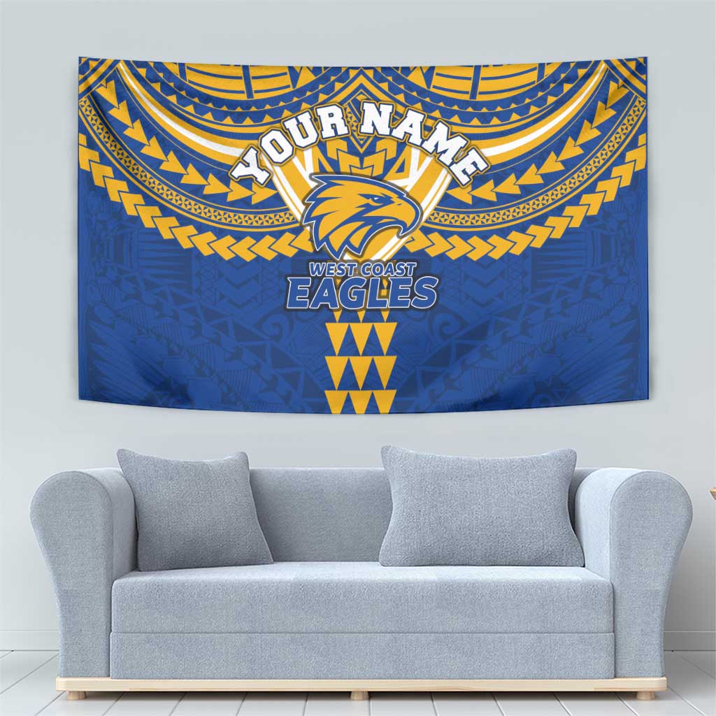 Personalized West Coast Eagles Tapestry Polynesian Tribal Pattern Heritage Football