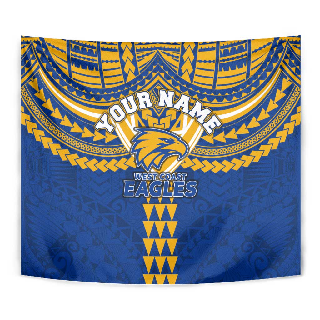 Personalized West Coast Eagles Tapestry Polynesian Tribal Pattern Heritage Football