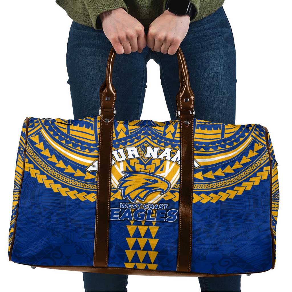 Personalized West Coast Eagles Travel Bag Polynesian Tribal Pattern Heritage Football