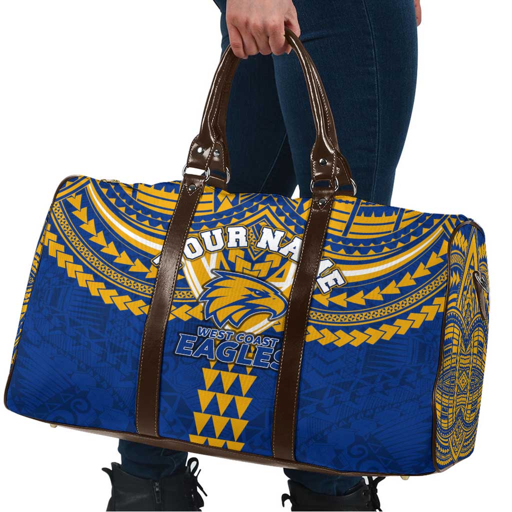 Personalized West Coast Eagles Travel Bag Polynesian Tribal Pattern Heritage Football