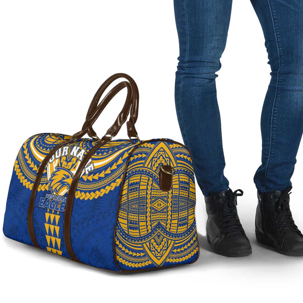 Personalized West Coast Eagles Travel Bag Polynesian Tribal Pattern Heritage Football