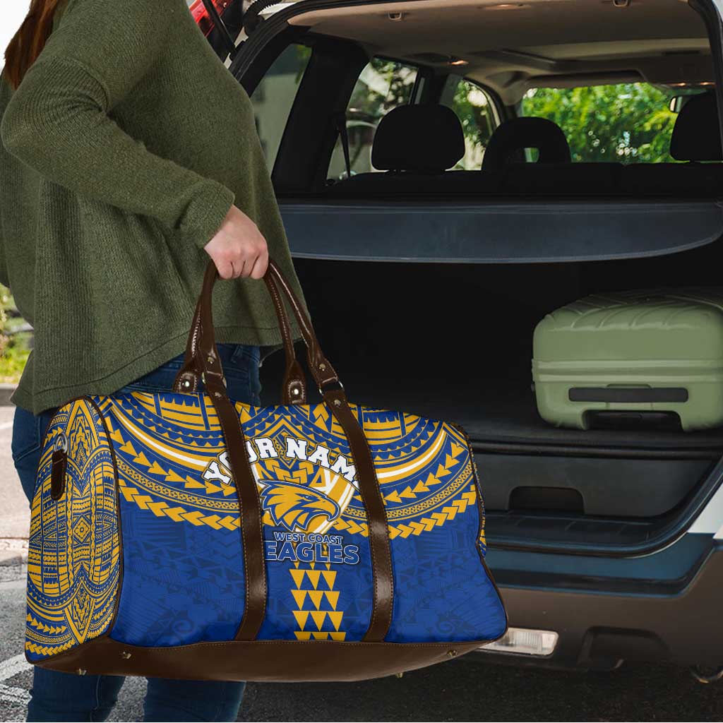 Personalized West Coast Eagles Travel Bag Polynesian Tribal Pattern Heritage Football
