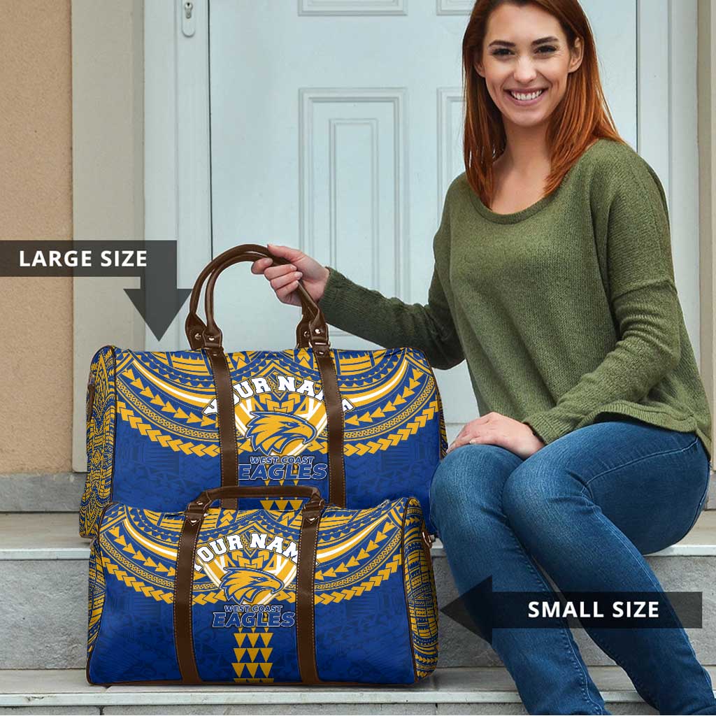 Personalized West Coast Eagles Travel Bag Polynesian Tribal Pattern Heritage Football