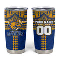 Personalized West Coast Eagles Tumbler Cup Polynesian Tribal Pattern Heritage Football