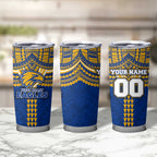 Personalized West Coast Eagles Tumbler Cup Polynesian Tribal Pattern Heritage Football