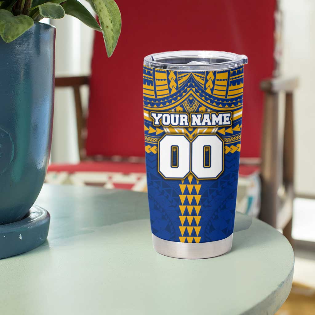 Personalized West Coast Eagles Tumbler Cup Polynesian Tribal Pattern Heritage Football
