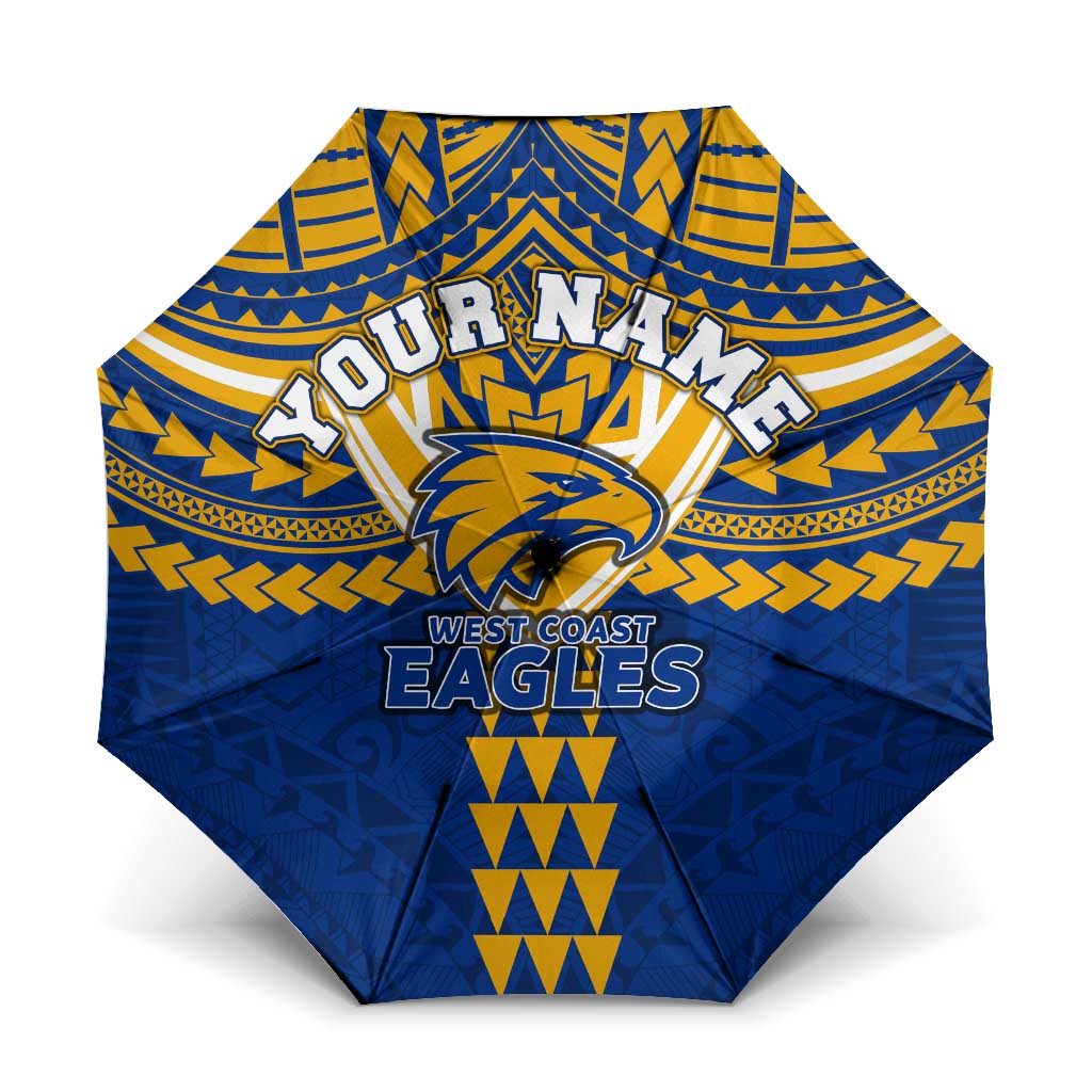 Personalized West Coast Eagles Umbrella Polynesian Tribal Pattern Heritage Football