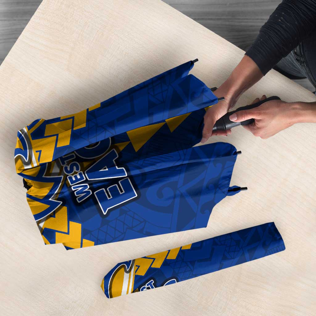 Personalized West Coast Eagles Umbrella Polynesian Tribal Pattern Heritage Football