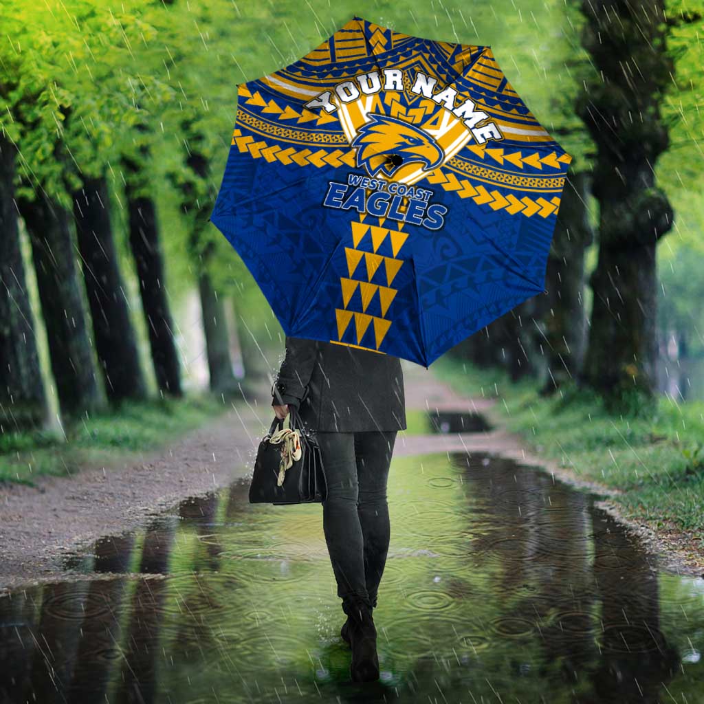 Personalized West Coast Eagles Umbrella Polynesian Tribal Pattern Heritage Football