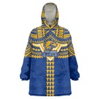 Personalized West Coast Eagles Wearable Blanket Hoodie Polynesian Tribal Pattern Heritage Football