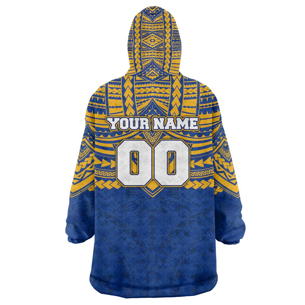 Personalized West Coast Eagles Wearable Blanket Hoodie Polynesian Tribal Pattern Heritage Football