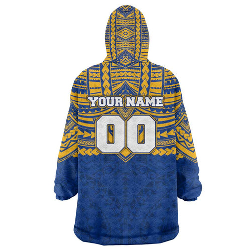 Personalized West Coast Eagles Wearable Blanket Hoodie Polynesian Tribal Pattern Heritage Football