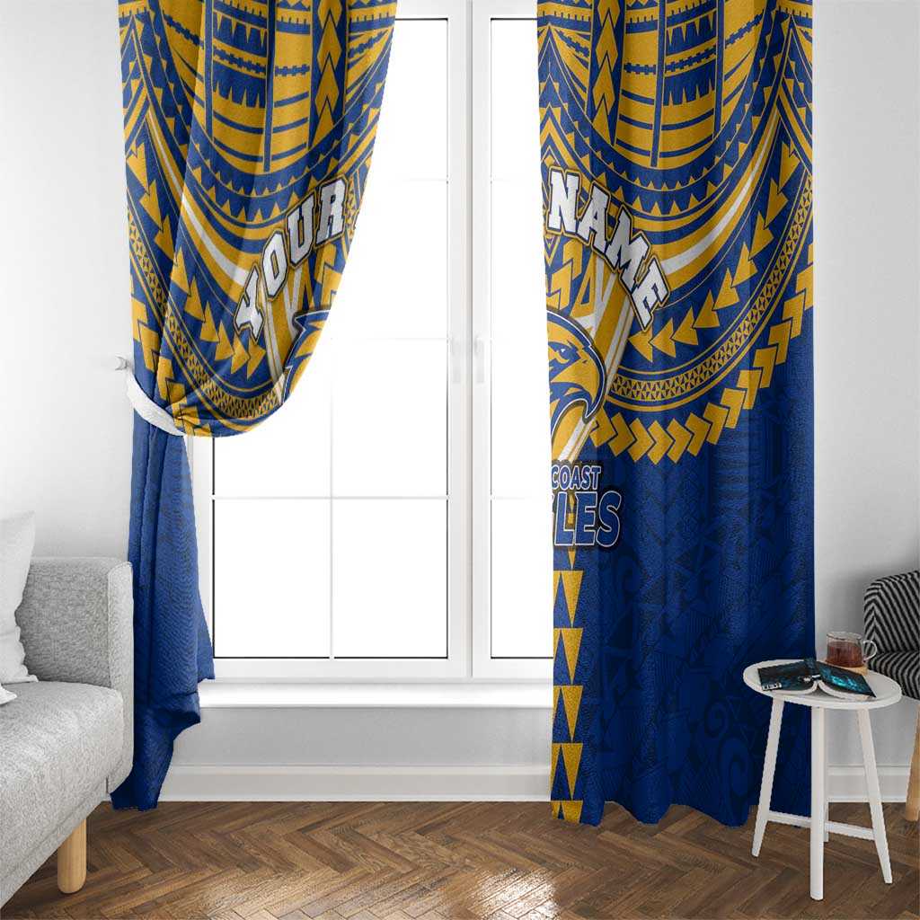 Personalized West Coast Eagles Window Curtain Polynesian Tribal Pattern Heritage Football