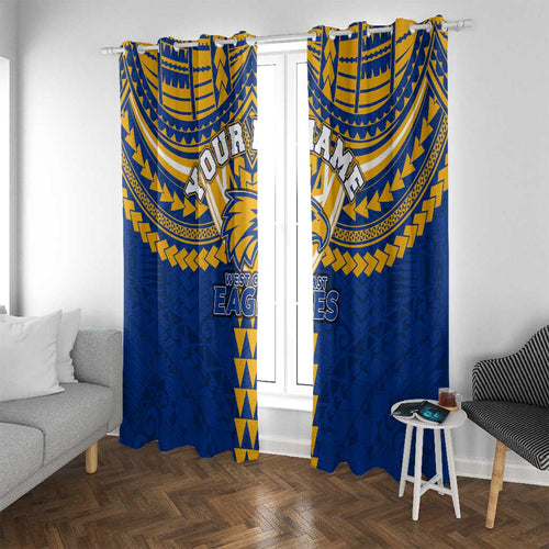 Personalized West Coast Eagles Window Curtain Polynesian Tribal Pattern Heritage Football