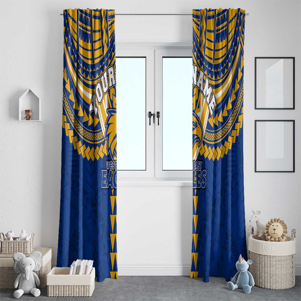 Personalized West Coast Eagles Window Curtain Polynesian Tribal Pattern Heritage Football