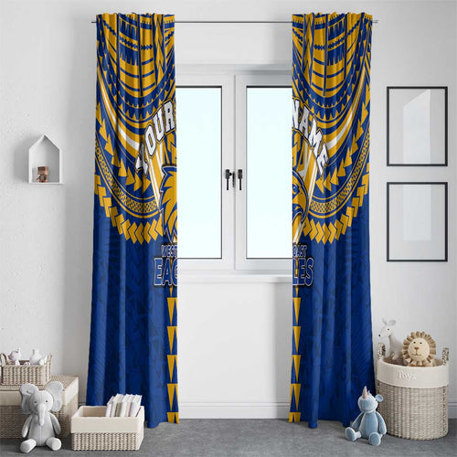 Personalized West Coast Eagles Window Curtain Polynesian Tribal Pattern Heritage Football