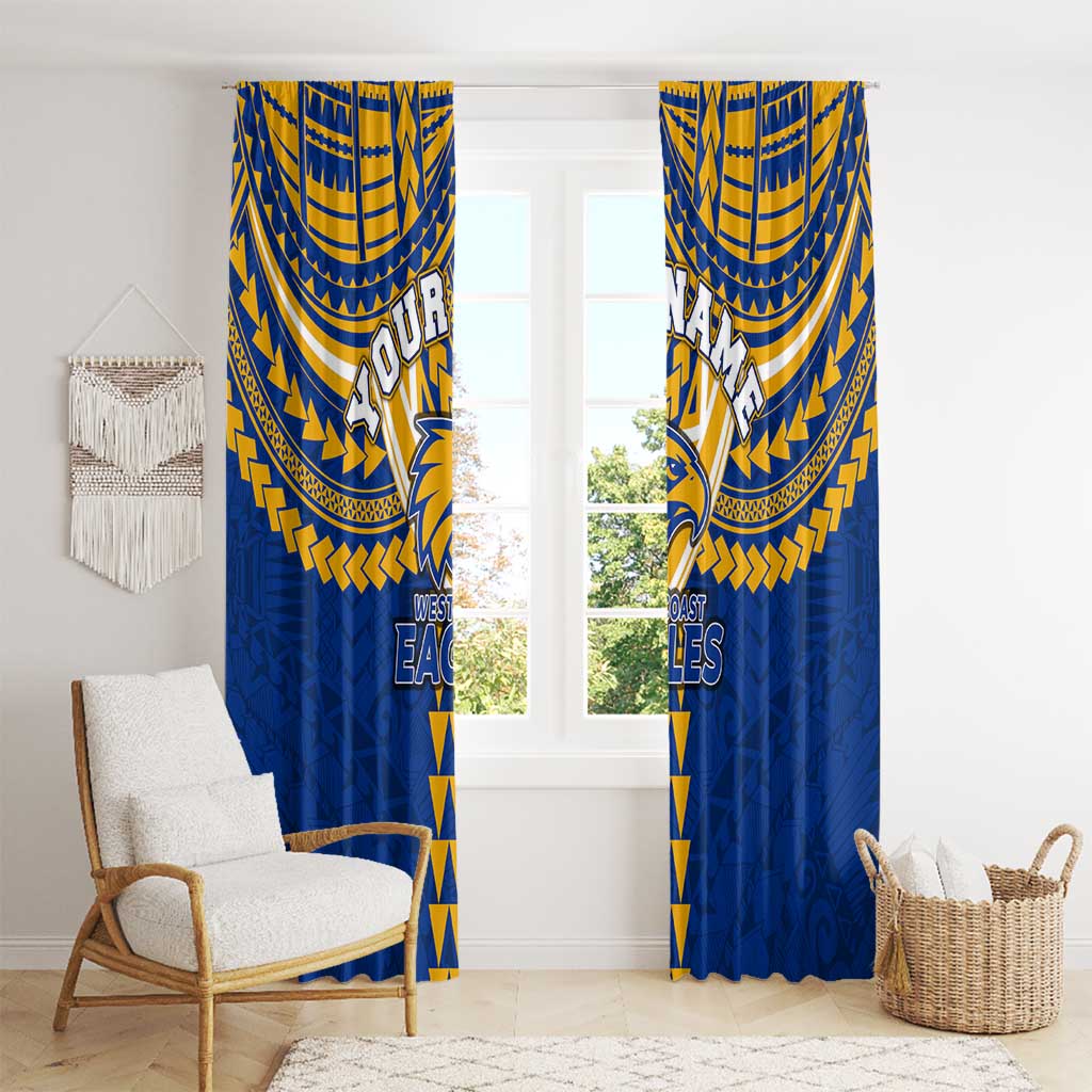Personalized West Coast Eagles Window Curtain Polynesian Tribal Pattern Heritage Football