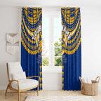 Personalized West Coast Eagles Window Curtain Polynesian Tribal Pattern Heritage Football