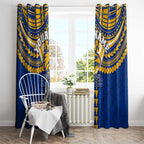 Personalized West Coast Eagles Window Curtain Polynesian Tribal Pattern Heritage Football