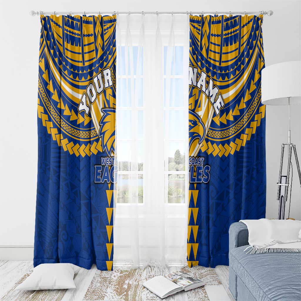 Personalized West Coast Eagles Window Curtain Polynesian Tribal Pattern Heritage Football