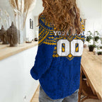 Personalized West Coast Eagles Women Casual Shirt Polynesian Tribal Pattern Heritage Football