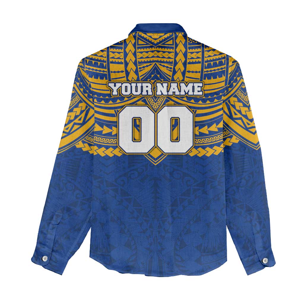 Personalized West Coast Eagles Women Casual Shirt Polynesian Tribal Pattern Heritage Football