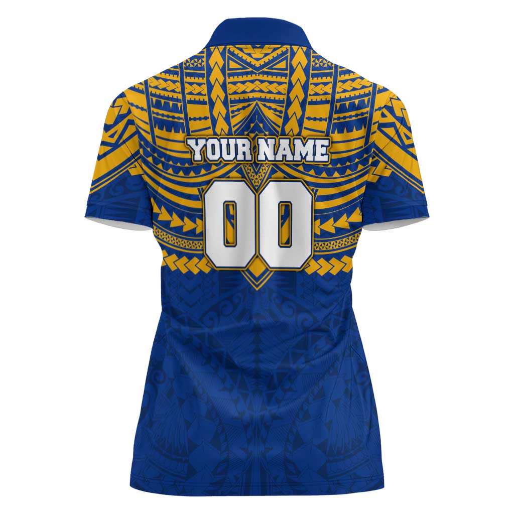 Personalized West Coast Eagles Women Polo Shirt Polynesian Tribal Pattern Heritage Football