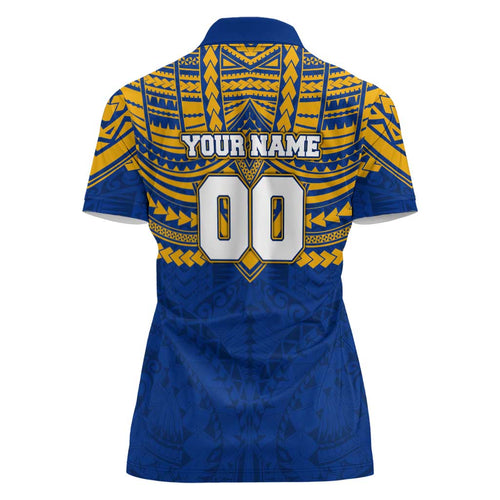 Personalized West Coast Eagles Women Polo Shirt Polynesian Tribal Pattern Heritage Football