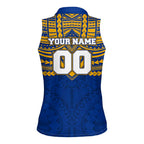 Personalized West Coast Eagles Women Sleeveless Polo Shirt Polynesian Tribal Pattern Heritage Football