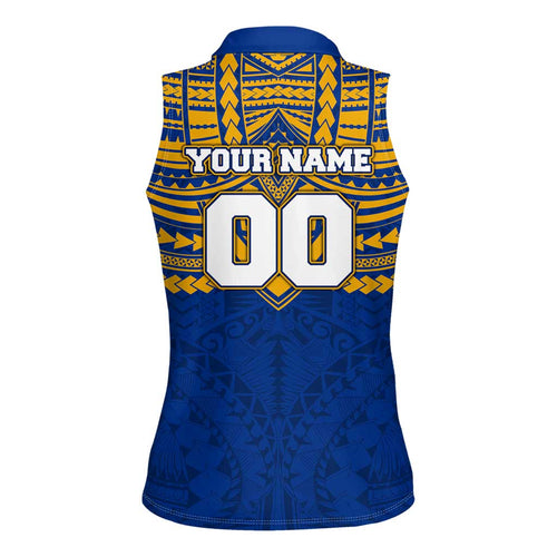 Personalized West Coast Eagles Women Sleeveless Polo Shirt Polynesian Tribal Pattern Heritage Football
