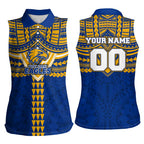 Personalized West Coast Eagles Women Sleeveless Polo Shirt Polynesian Tribal Pattern Heritage Football