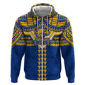Personalized West Coast Eagles Zip Hoodie Polynesian Tribal Pattern Heritage Football