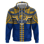 Personalized West Coast Eagles Zip Hoodie Polynesian Tribal Pattern Heritage Football
